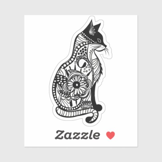 Schattigee kattenschets II Sticker (Vel)