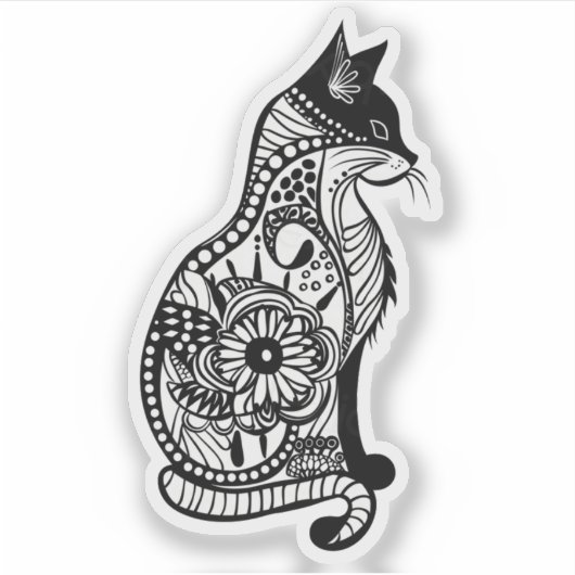 Schattigee kattenschets II Sticker (Voorkant)