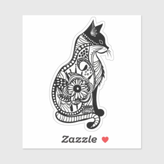 Schattigee kattenschets II Sticker (Vel)