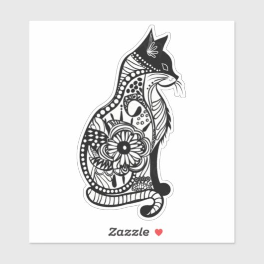 Schattigee kattenschets II Sticker (Vel)