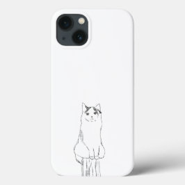 Schattigee kattenschets modern Case-Mate iPhone case