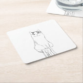 Schattigee kattenschets modern kartonnen onderzetters (Schuin)
