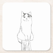 Schattigee kattenschets modern kartonnen onderzetters (Voorkant)