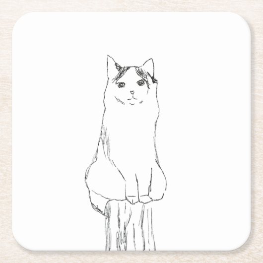 Schattigee kattenschets modern kartonnen onderzetters (Voorkant)