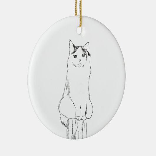 Schattigee kattenschets modern keramisch ornament (Rechts)