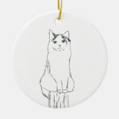 Schattigee kattenschets modern keramisch ornament (Voorkant)