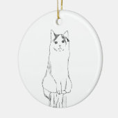 Schattigee kattenschets modern keramisch ornament (Links)