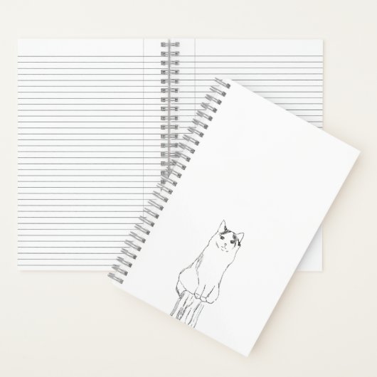 Schattigee kattenschets modern notitieboek (Binnen)