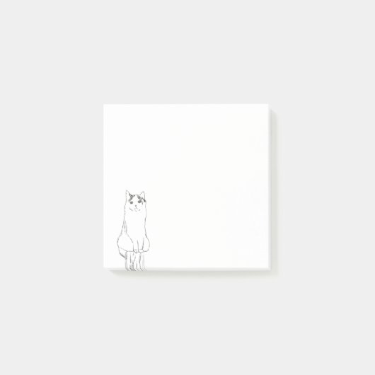 Schattigee kattenschets modern post-it® notes (Voorkant)