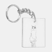 Schattigee kattenschets modern sleutelhanger (Voorkant Links)