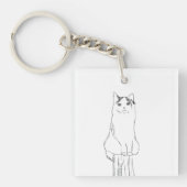 Schattigee kattenschets modern sleutelhanger (Voorkant)