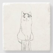 Schattigee kattenschets modern stenen onderzetter (Voorkant)