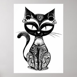 Schattigee kattenschets poster