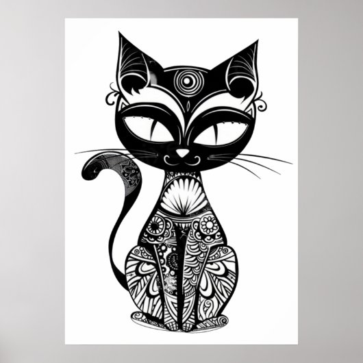 Schattigee kattenschets poster (Voorkant)