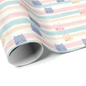 Schattigee kattenstreep cadeaupapier (Rol Hoek)
