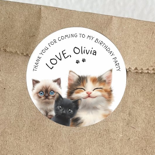 Schattigee kattenverjaardag Dank u Sticker