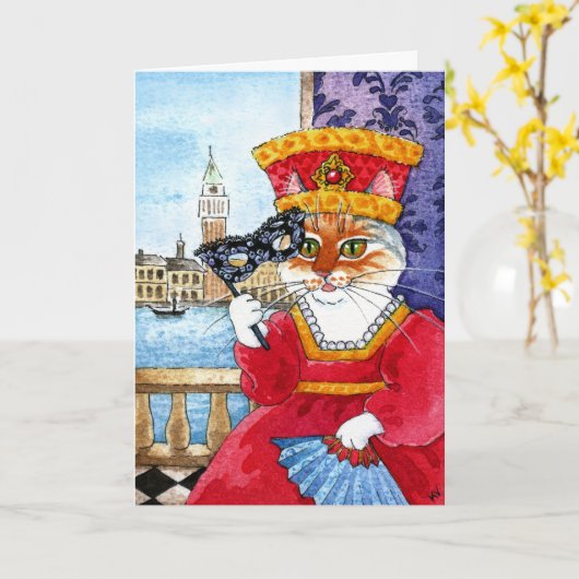 Schattigee kattenverjaardag of een andere wenskaar kaart (Gele Bloem)