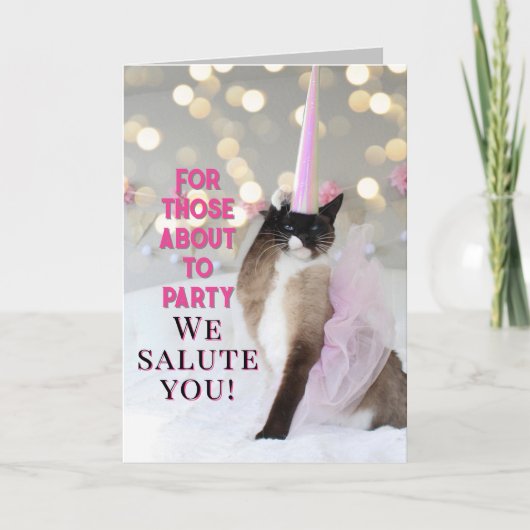 Schattigee kattenverjaardagsgroet kaart (Voorkant)