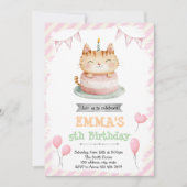 Schattigee kattenverjaardagsuitnodiging kaart (Voorkant)