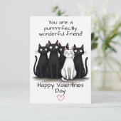 Schattigee kattenvrienden Valentijnsdag Kinder kla Informatiekaartje (Staand voorkant)