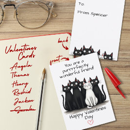 Schattigee kattenvrienden Valentijnsdag Kinder kla Informatiekaartje
