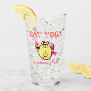 Schattigee kattenyoga - "Adem in, Spint uit" Glas