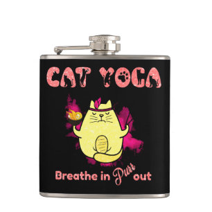 Schattigee kattenyoga - "Adem in, Spint uit" Heupfles