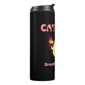 Schattigee kattenyoga - "Adem in, Spint uit" Thermosbeker (Gedraaid links)