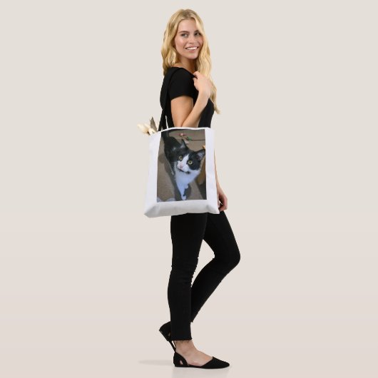 Schattigee kattenzak tote bag (Op model)