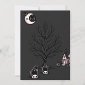 Schattigee Kawai Pink Halloween Party Kaart (Achterkant)