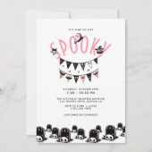 Schattigee Kawai Spooky Time Halloween Party Kaart (Voorkant)