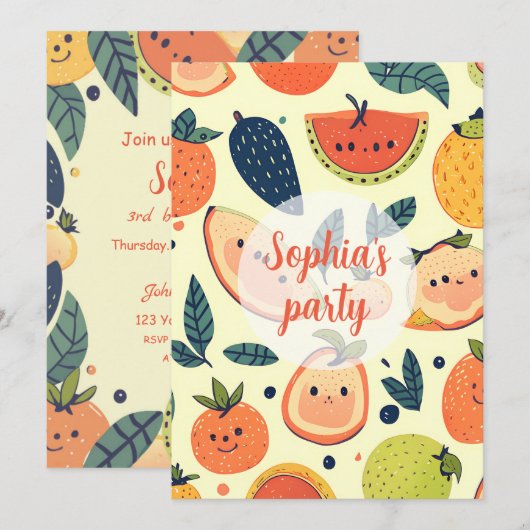 Schattigee Kawaii 3e Verjaardag Kaart (Voorkant / Achterkant)