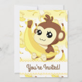 Schattigee kawaii aap en banaan kaart (Achterkant)