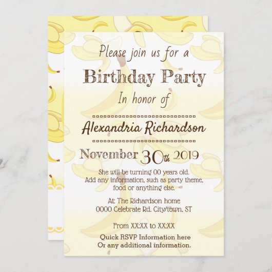 Schattigee kawaii aap en banaan kaart (Voorkant / Achterkant)