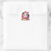 Schattigee Kawaii Aardbeien Cupcake Ronde Sticker (Tas)