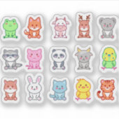Schattigee Kawaii Animal Stickers (Voorkant)