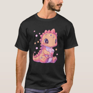 Schattigee Kawaii Anime Dinosaurus Drink Bubble Bo T-shirt