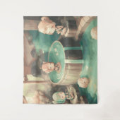 Schattigee Kawaii Anime in Zwembad Wandkleed (Voorkant)