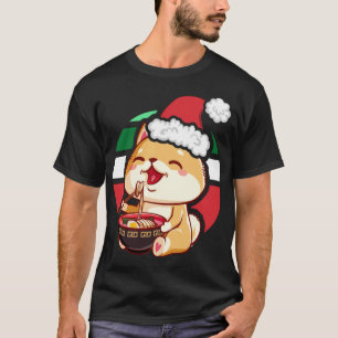 Schattigee Kawaii anime Shiba Inu Hond Eten Ramen  T-shirt