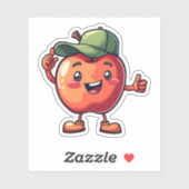 Schattigee Kawaii-appel met een Pet Fun Fruit Sticker (Vel)