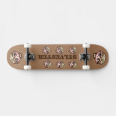 Schattigee Kawaii Army Camouflage Monogram op Brui Persoonlijk Skateboard (Horizontaal)