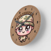 Schattigee Kawaii Army Camouflage Monogram op Brui Ronde Klok (Hoek)
