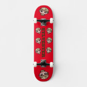 Schattigee Kawaii Army Camouflage Monogram op Rood Persoonlijk Skateboard (Voorkant)