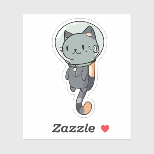 Schattigee Kawaii Astronaut Cat Sticker (Vel)