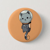 Schattigee Kawaii astronaut Kitten Ronde Button 5,7 Cm (Voorkant)