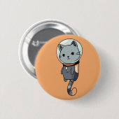 Schattigee Kawaii astronaut Kitten Ronde Button 5,7 Cm (Voorkant /achterkant)