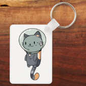 Schattigee Kawaii astronaut Kitten Sleutelhanger (Achterkant)