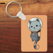 Schattigee Kawaii astronaut Kitten Sleutelhanger (Voorkant)