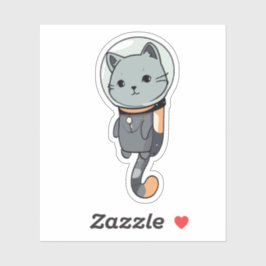 Schattigee Kawaii astronaut Kitten Sticker