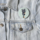 Schattigee Kawaii astronaut zwarte kat Ronde Button 5,7 Cm (In situ)